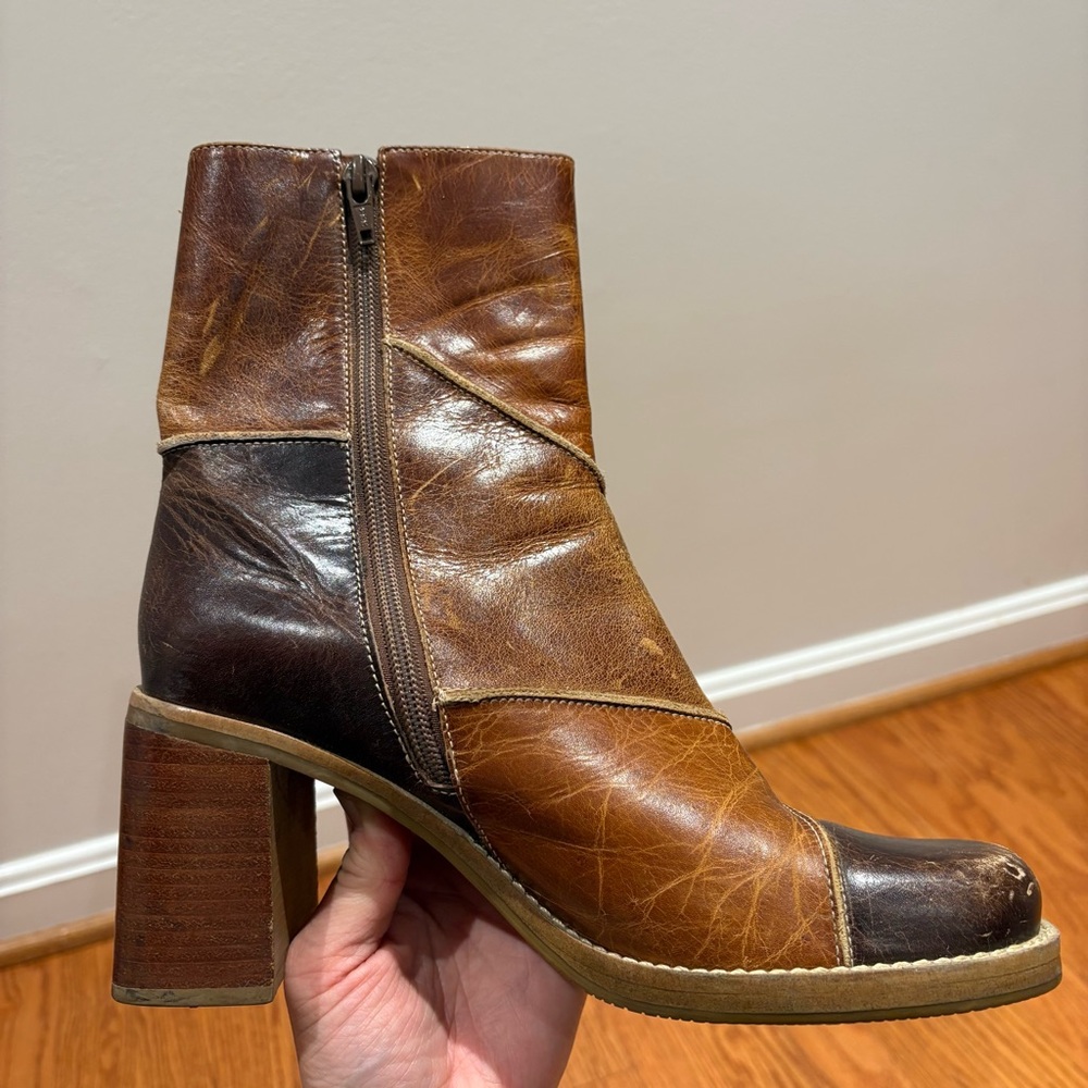 Amanda Smith Vintage Patchwork Leather Ankle Boot… - image 4